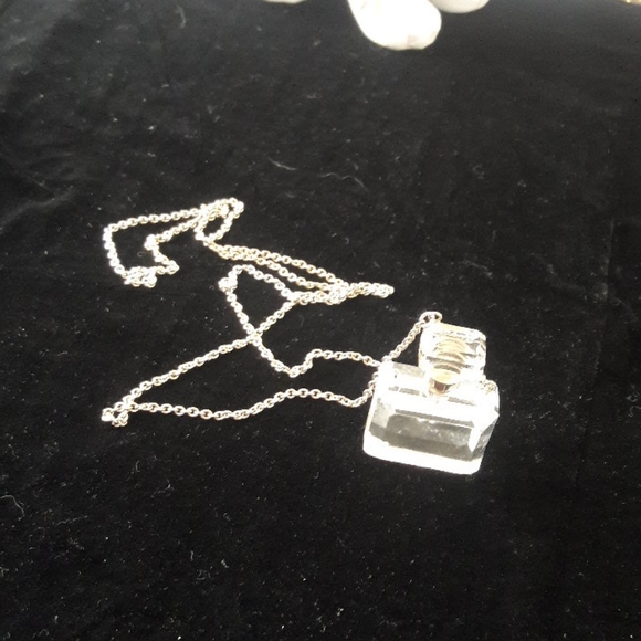 Perfume bottle Necklace and little cosmetic bag